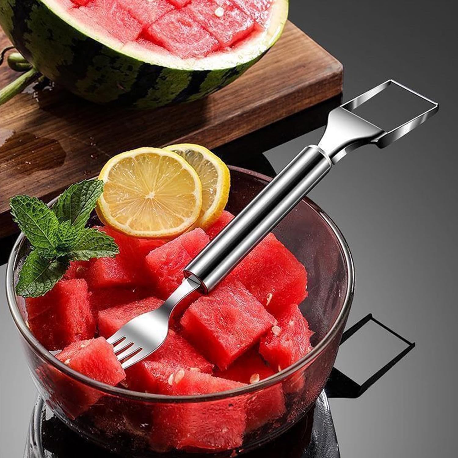 Maliben | Woyuosn 2-In-1 Stainless Steel Watermelon Fork Slicer