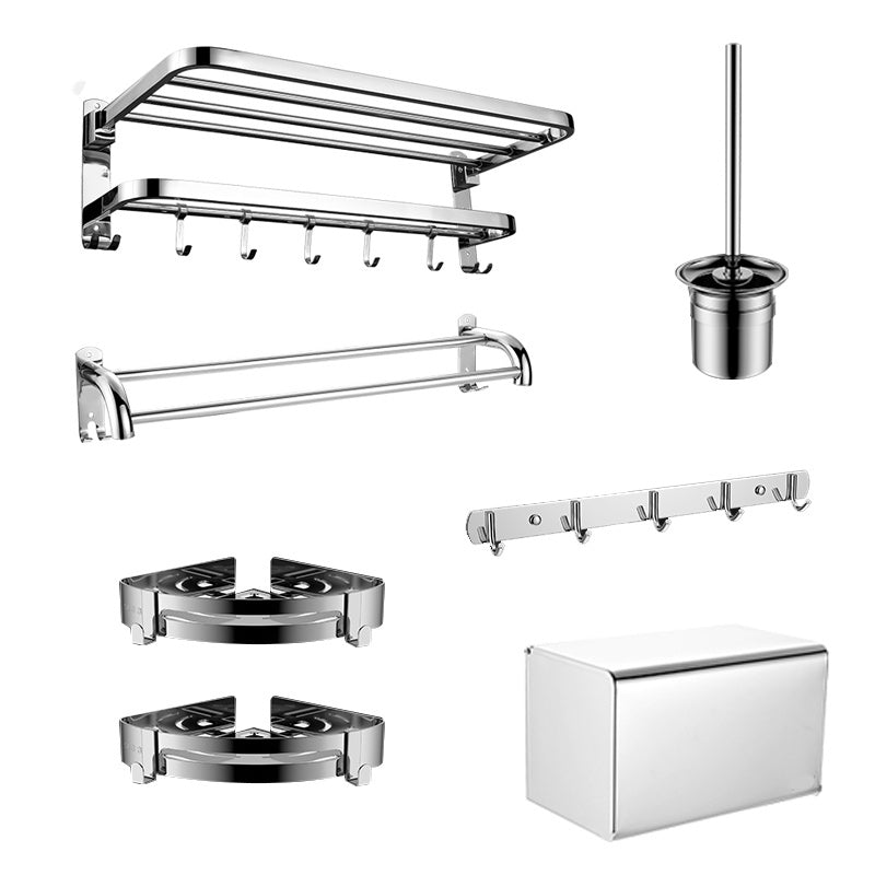 Maliben | Contemporary Bathroom Accessory Set Made Of Chrome-Plated Stainless Steel With Bathrobe Hooks/Towel Rail