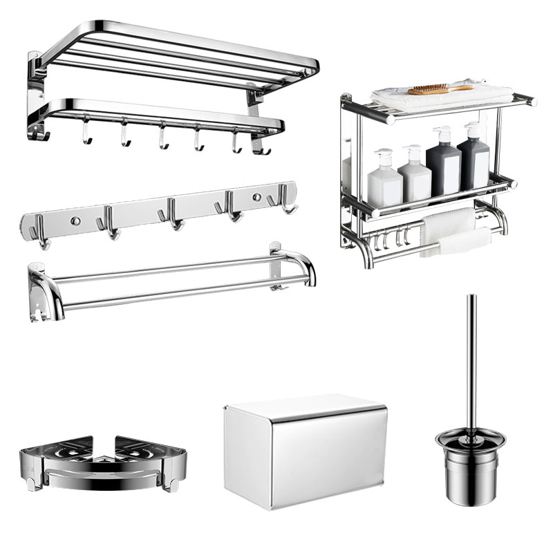 Maliben | Contemporary Bathroom Accessory Set Made Of Chrome-Plated Stainless Steel With Bathrobe Hooks/Towel Rail