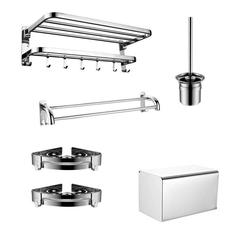 Maliben | Contemporary Bathroom Accessory Set Made Of Chrome-Plated Stainless Steel With Bathrobe Hooks/Towel Rail