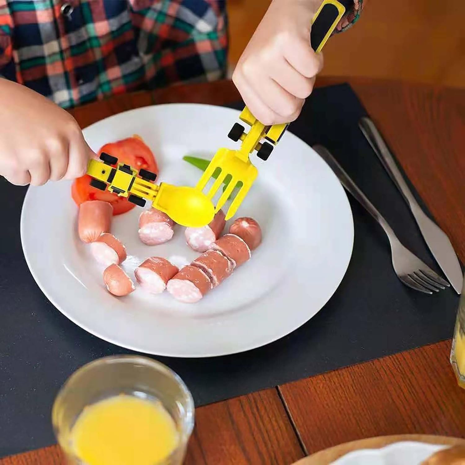 Maliben | Build & Bite | Eating Pleasure For Little Builders - Playful Children's Cutlery Set