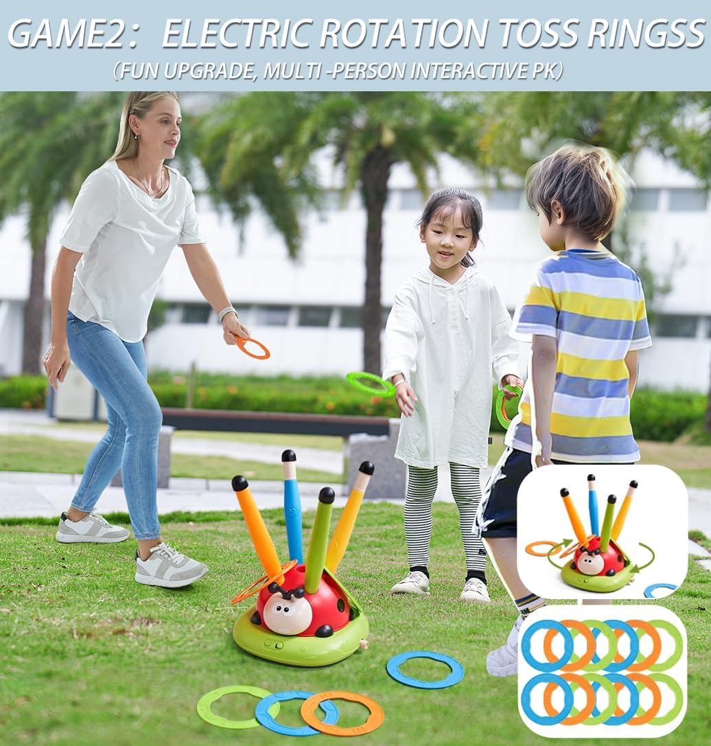 Maliben | 3-In-1 Ring Toss And Rocket Games - Exploration Of Adventure