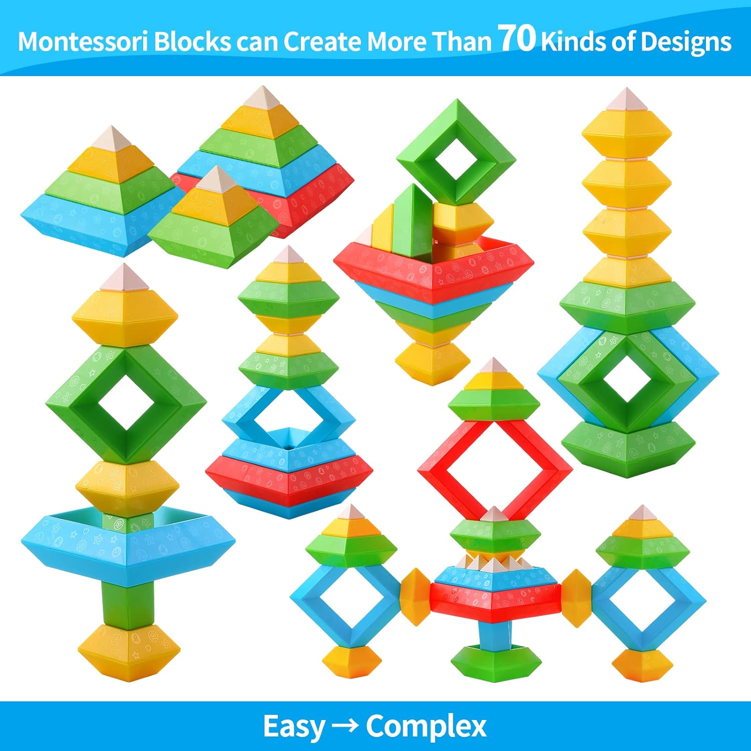 Maliben | Multifunctional Montessori Blocks - Stimulate Creativity For Children