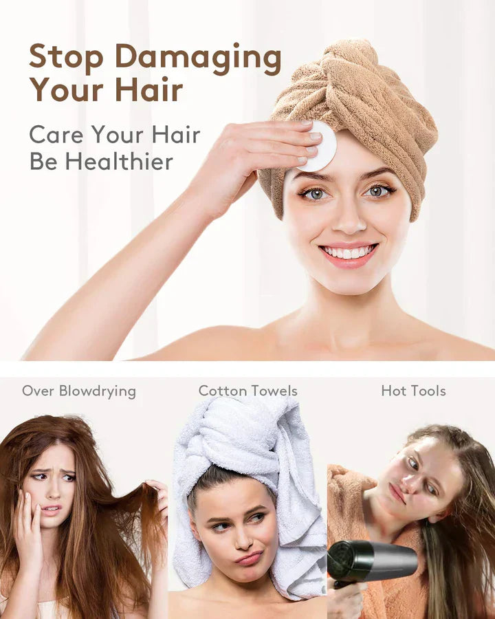 Maliben | Microfiber Hair Towel Set | 3 Pack For Quick Drying