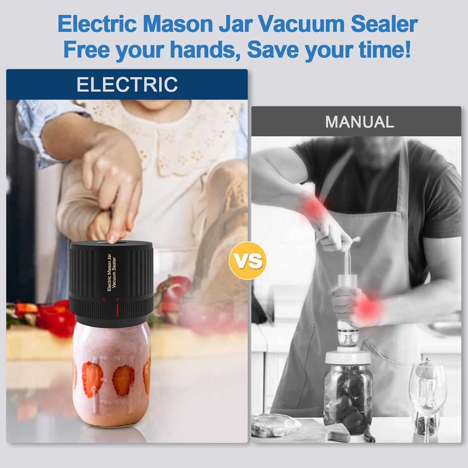 Maliben | Electric Mason Jar Vacuum Sealer Set - Preserve Freshness Quickly!