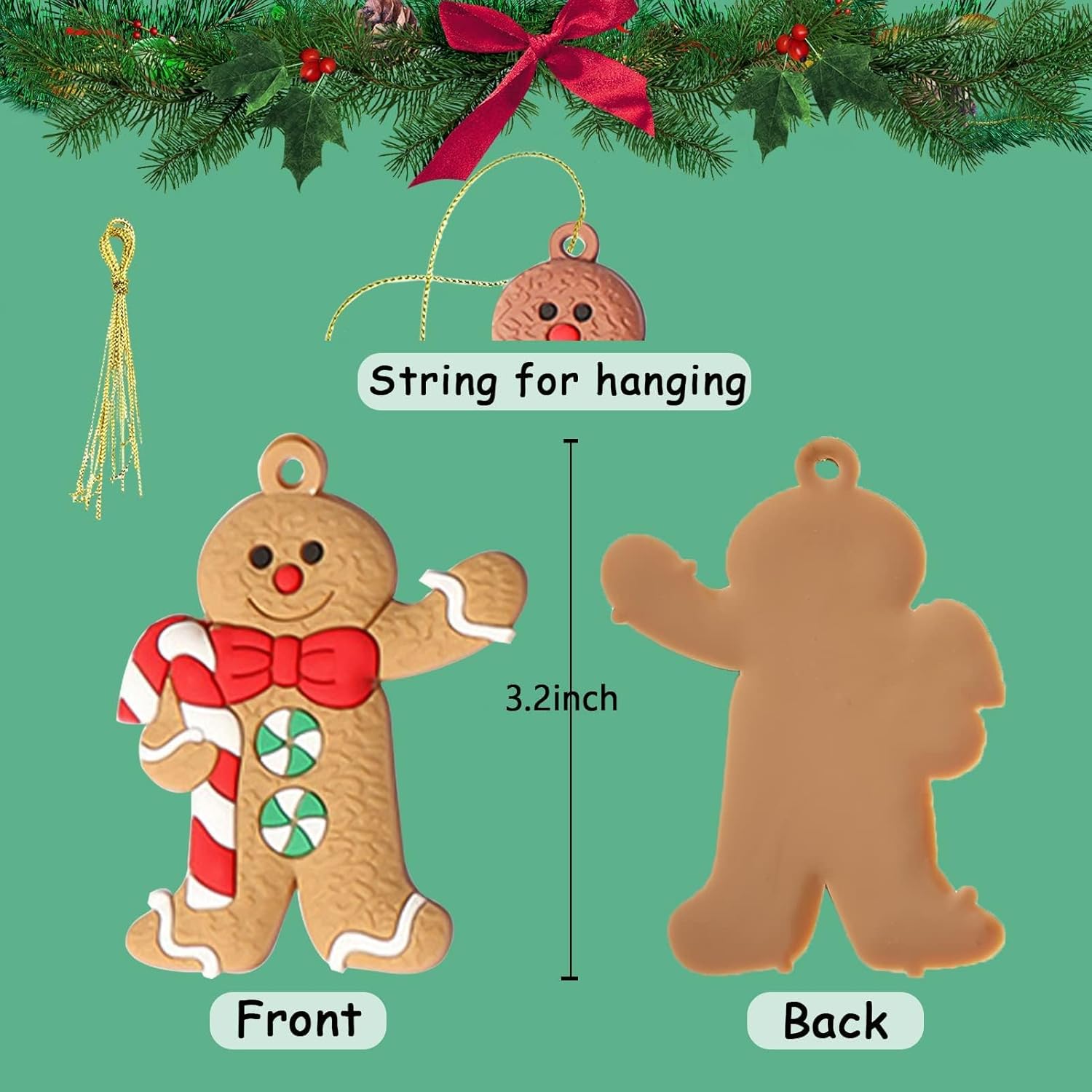 Maliben | Set Of 12 Gingerbread Ornaments - Sweetbakes