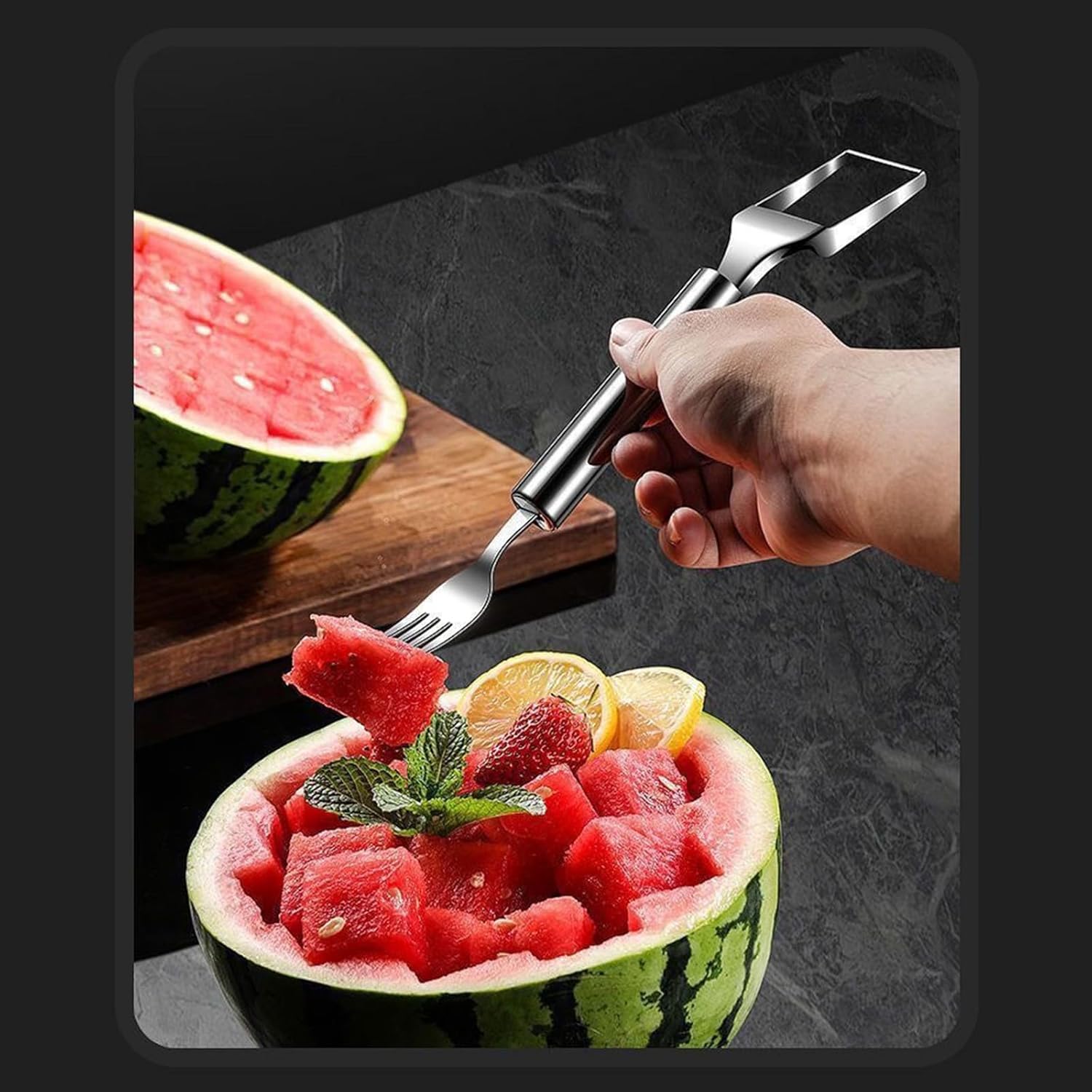 Maliben | Woyuosn 2-In-1 Stainless Steel Watermelon Fork Slicer