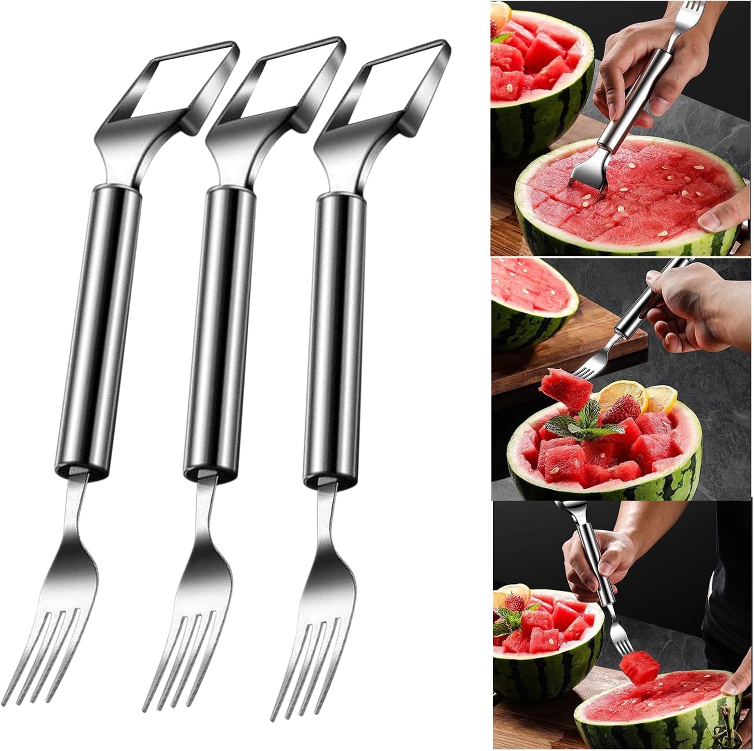 Maliben | Woyuosn 2-In-1 Stainless Steel Watermelon Fork Slicer