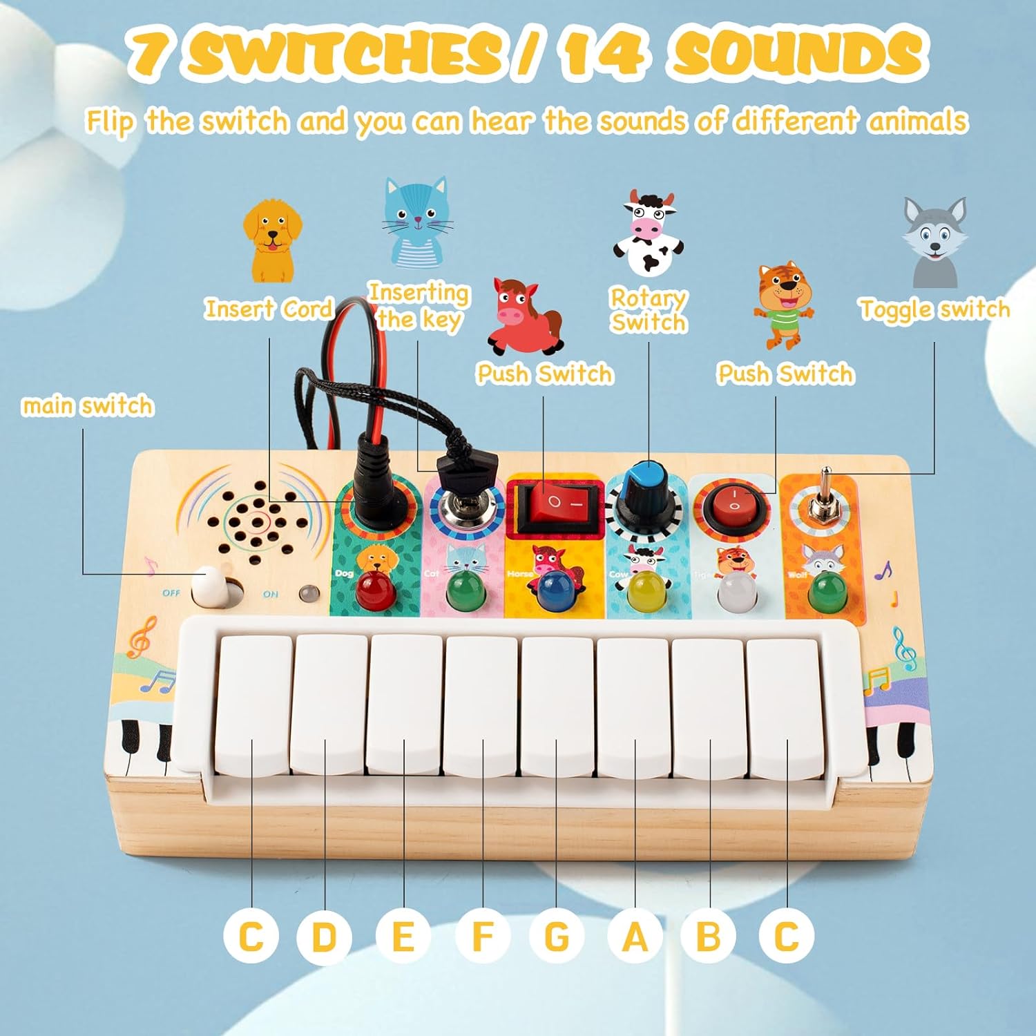 Maliben | Piano Busy Board - Creative Musical Experience For Babies