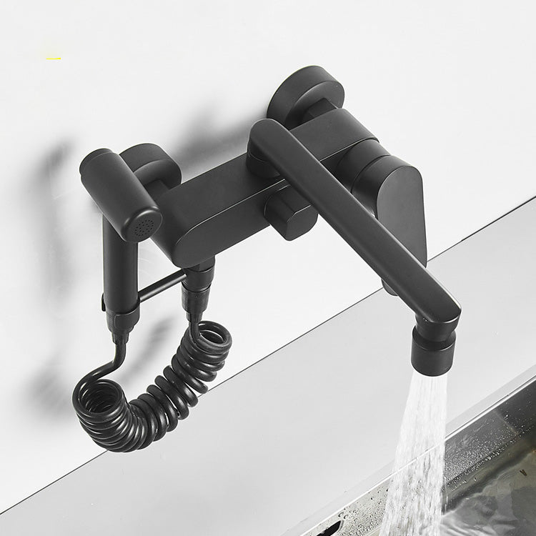Maliben | Metal Bathtub Faucet Trim Contemporary Lever Handle Bathtub Faucet Trim