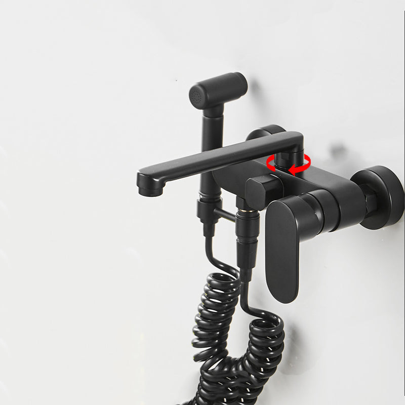 Maliben | Metal Bathtub Faucet Trim Contemporary Lever Handle Bathtub Faucet Trim