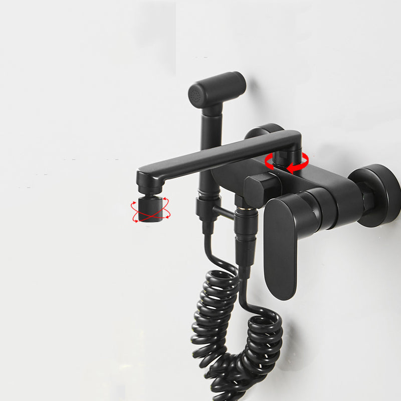 Maliben | Metal Bathtub Faucet Trim Contemporary Lever Handle Bathtub Faucet Trim