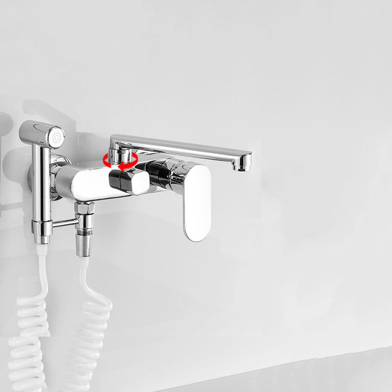 Maliben | Metal Bathtub Faucet Trim Contemporary Lever Handle Bathtub Faucet Trim