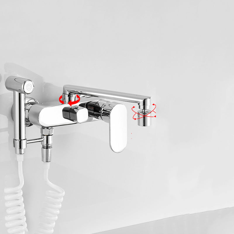 Maliben | Metal Bathtub Faucet Trim Contemporary Lever Handle Bathtub Faucet Trim