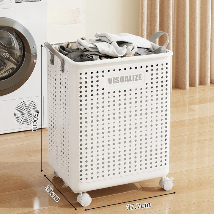 Maliben | Easy Mobility Modern Space-Saving Laundry Organizer Basket