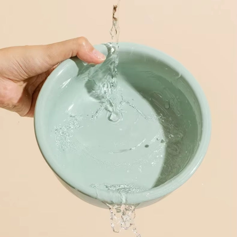 Maliben | Misha Ceramic Elevated Cat Bowl with Wooden Stand