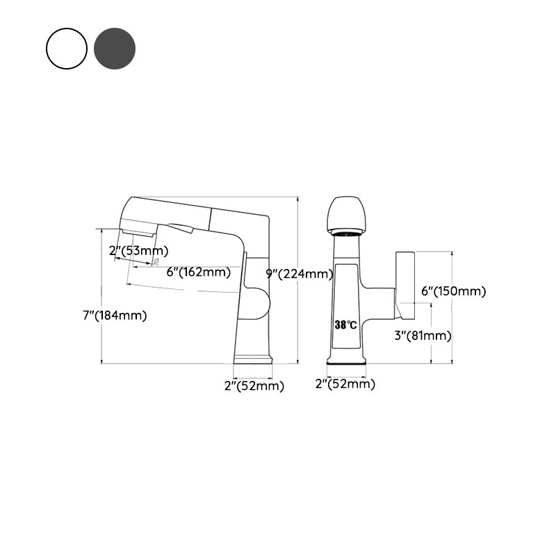 Maliben | Modern Sink Faucet Pull-Down Lever Handle Brass Faucet Bathroom