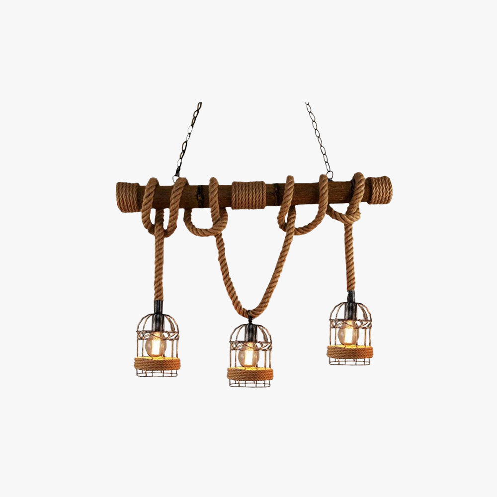 Maliben | Alessioglow - Luxury Retro Wood And Metal Pendant Light