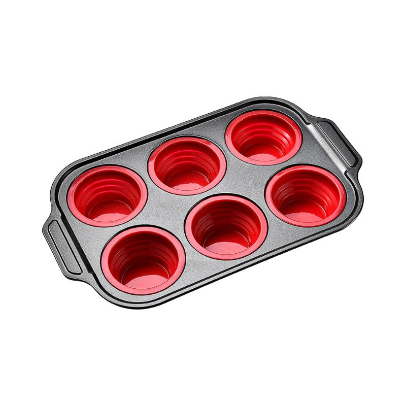 Maliben | Press-Release Silicone Muffin Pan With Sturdy Metal Frame