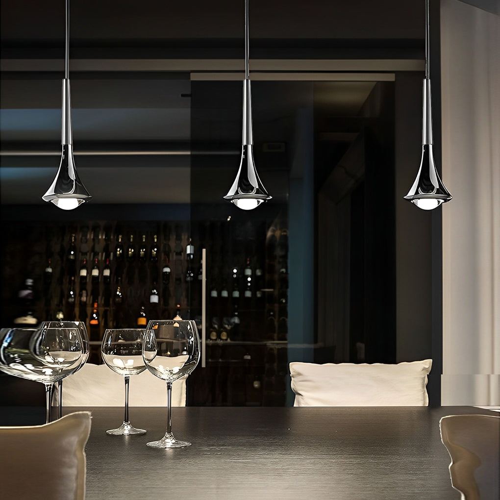 Maliben | Lumidrop Nordic Design Pendant Light | Drop Shape | Elegant Led Light For Dining Room & Living Room | In Black, Gold & Chrome