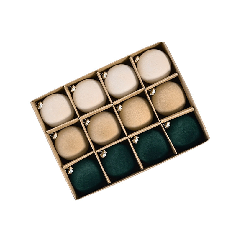 Maliben | Velvet Christmas Ornaments. 12 Pcs