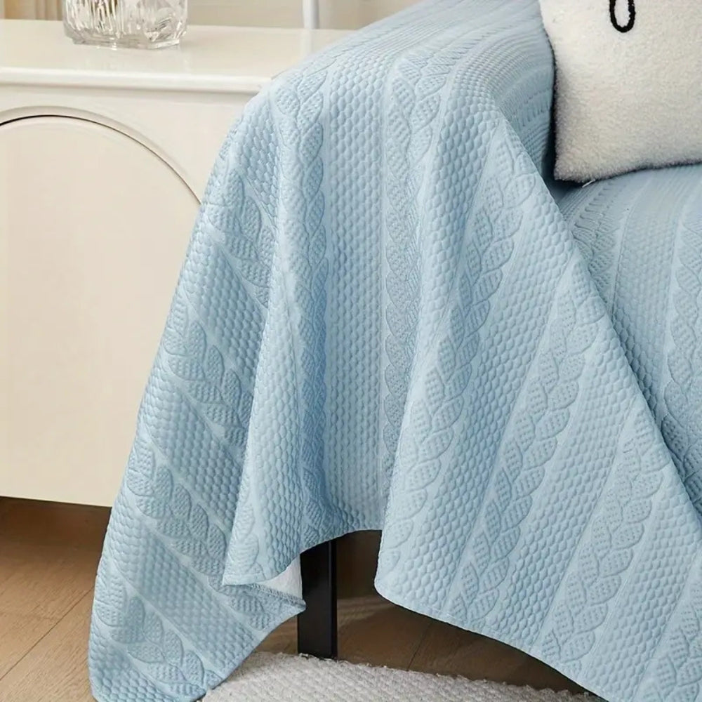 Maliben | Tranquil Plush Leaf Sofa Cover