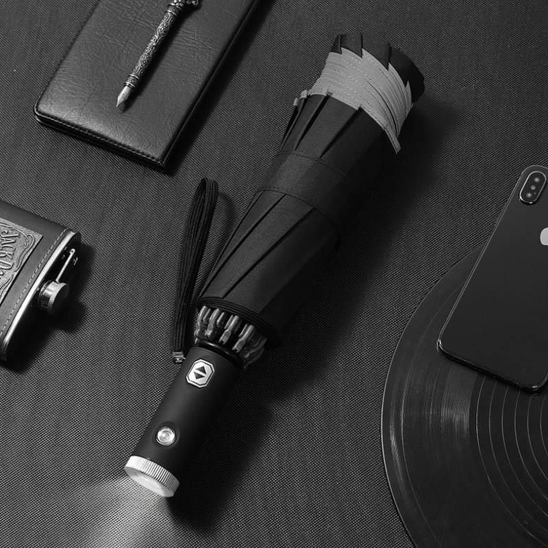 Maliben Automatic foldable umbrella with reflective edge