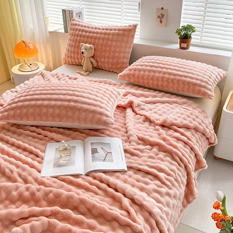 Maliben | Luxury Bubble Texture Fleece Blanket - Bubblenest