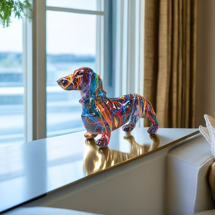 MAliben | Dachshund Delight – Colorful Dachshund Sculpture For a Playful Atmosphere In Your Home