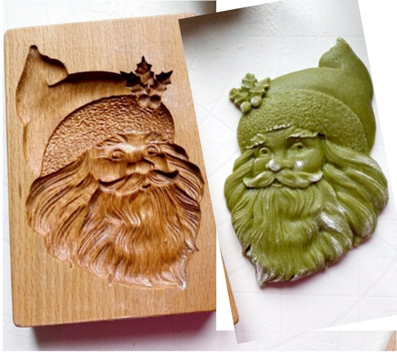 Maliben | Wooden Cookie Mold Set | Engraved Pastry Stamps | Gingerbread & Biscuit Press