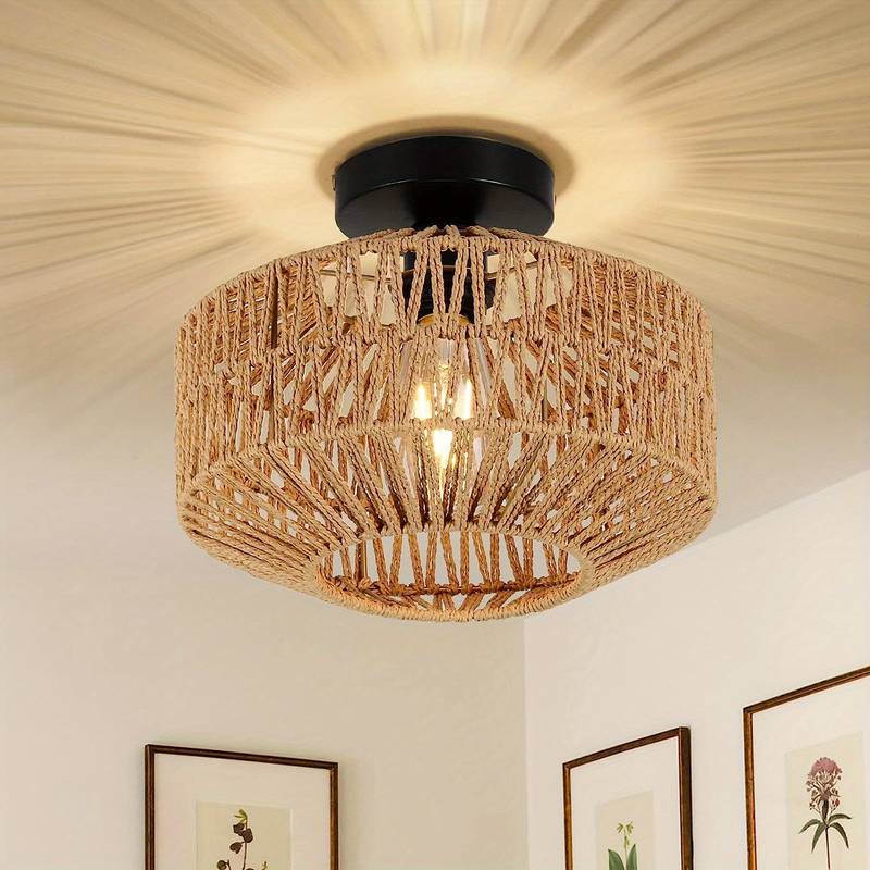 Maliben | Wovencap Ceiling Light - Boho Chic - Rustic Elegance - Modern Versatility