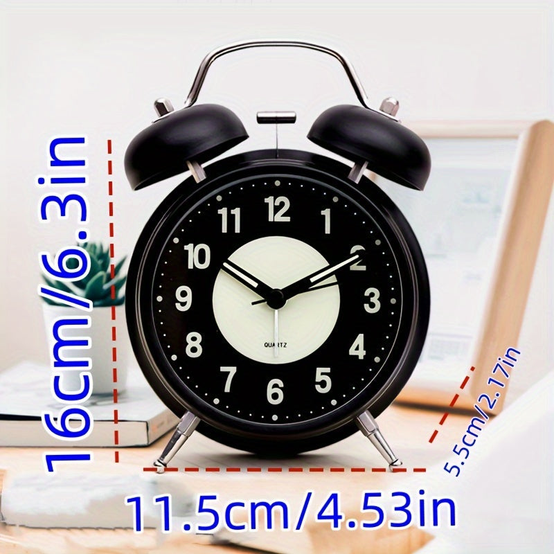 Maliben | LuminousTime - Elegant Metal Alarm Clock with Gentle Lighting for Peaceful Mornings and Nights