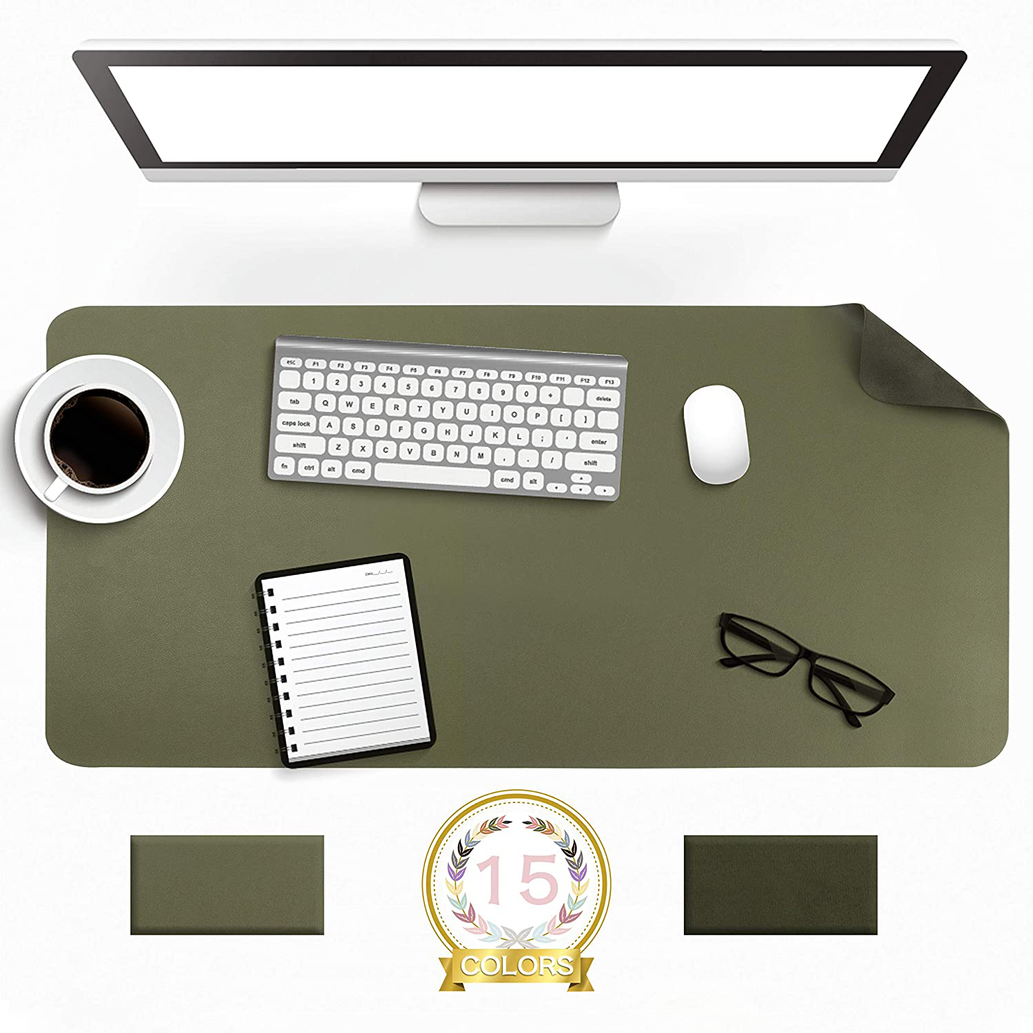Maliben | Desk Pad Protector Waterproof Non-Slip Leather Office Mouse Mat