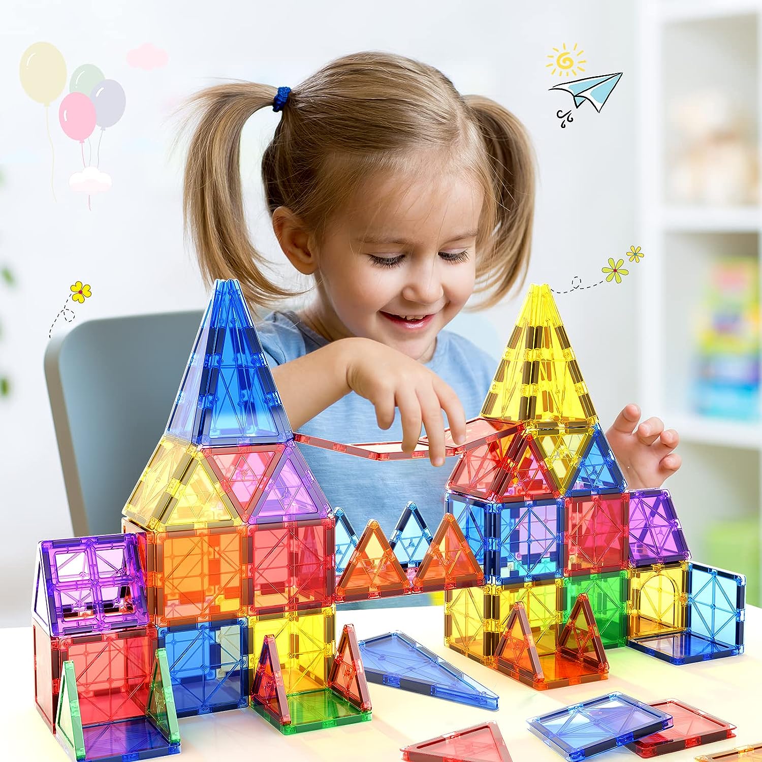 Maliben | Montessori Magnetic Tiles - Discover Endless Building Fun
