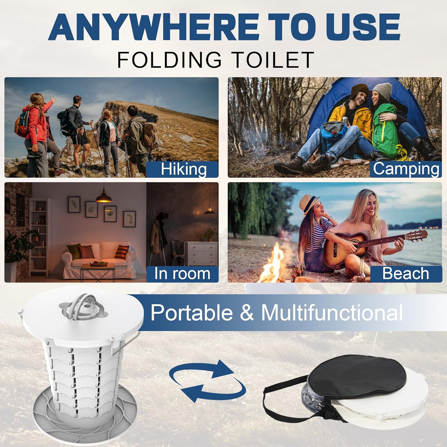 Maliben | Portable Toilet With Adjustable Height – Campmate