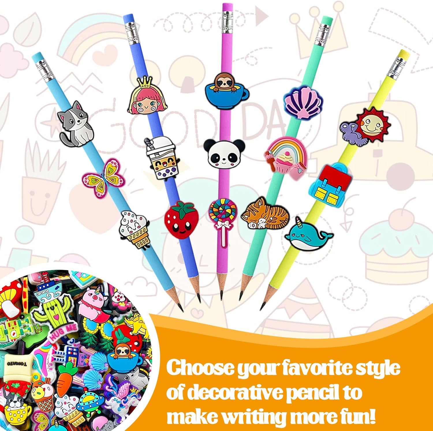 Maliben | 100 Pcs Cute Pencil Topper Decoation
