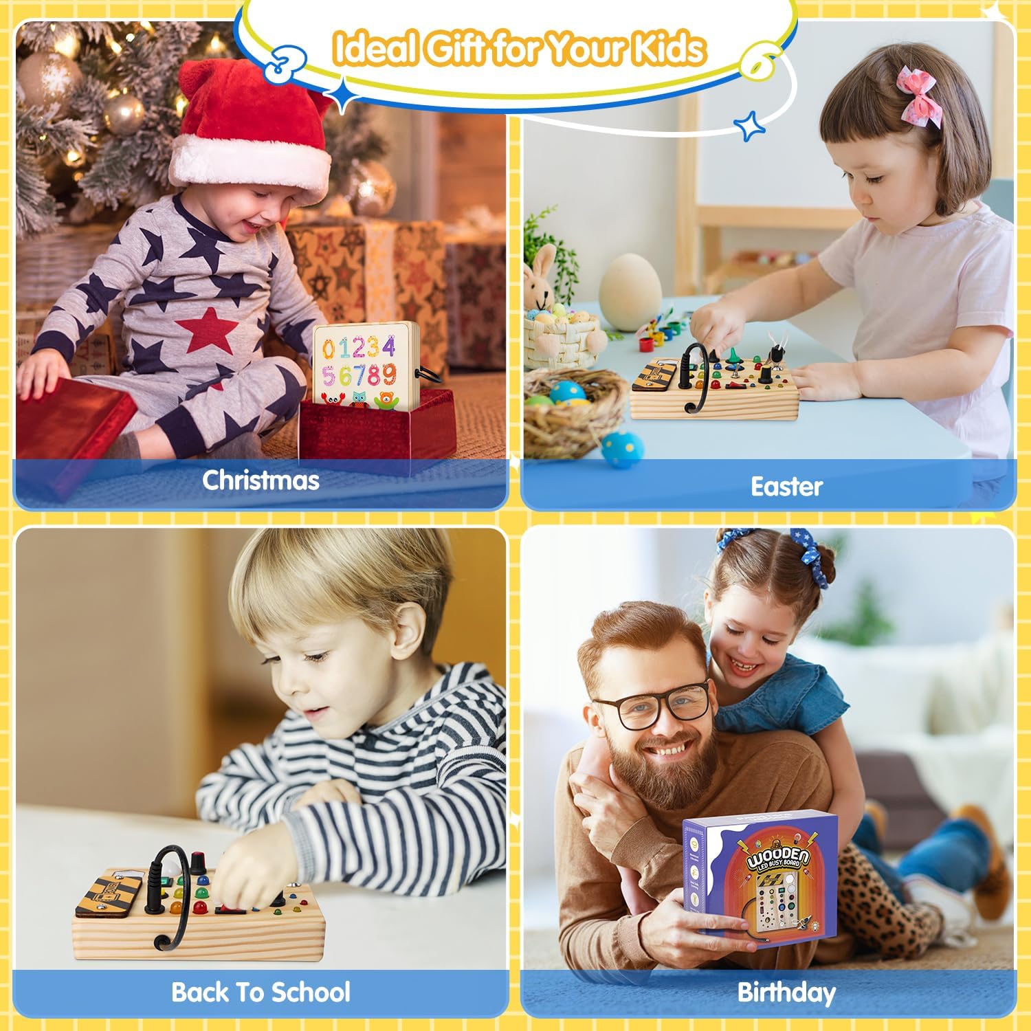 Maliben | Montessori Toddler Pin Board - Discovering With Creative Lights