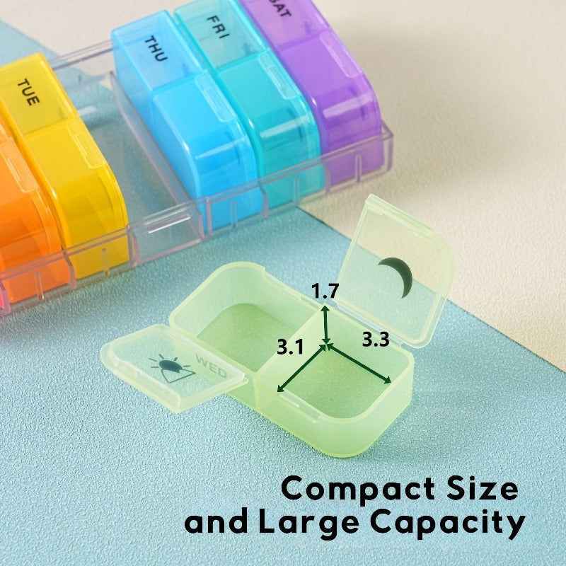 Maliben | Am Pm Weekly Pill Organizer – Travel-Friendly, Large Capacity & Bpa-Free