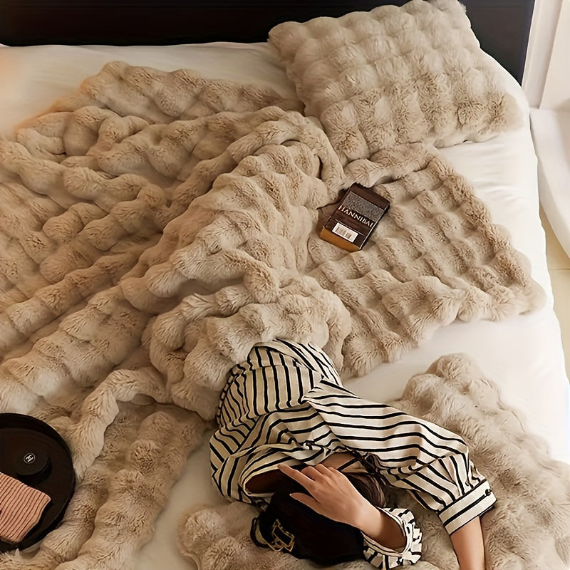 Maliben | Elegant Rabbit Fleece Blanket - Luxury And Durable