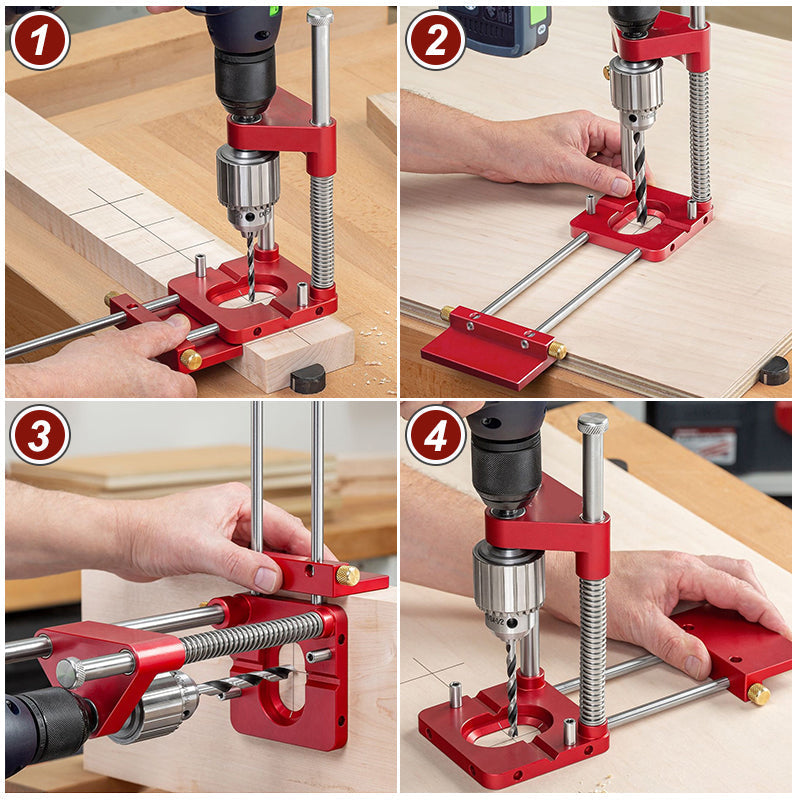 Maliben | Werklinq Precision Drilling Guide For Wood | Exact Positioning & Marking | Sturdy Construction From Alloyed Steel