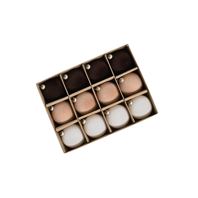 Maliben | Velvet Christmas Ornaments. 12 Pcs