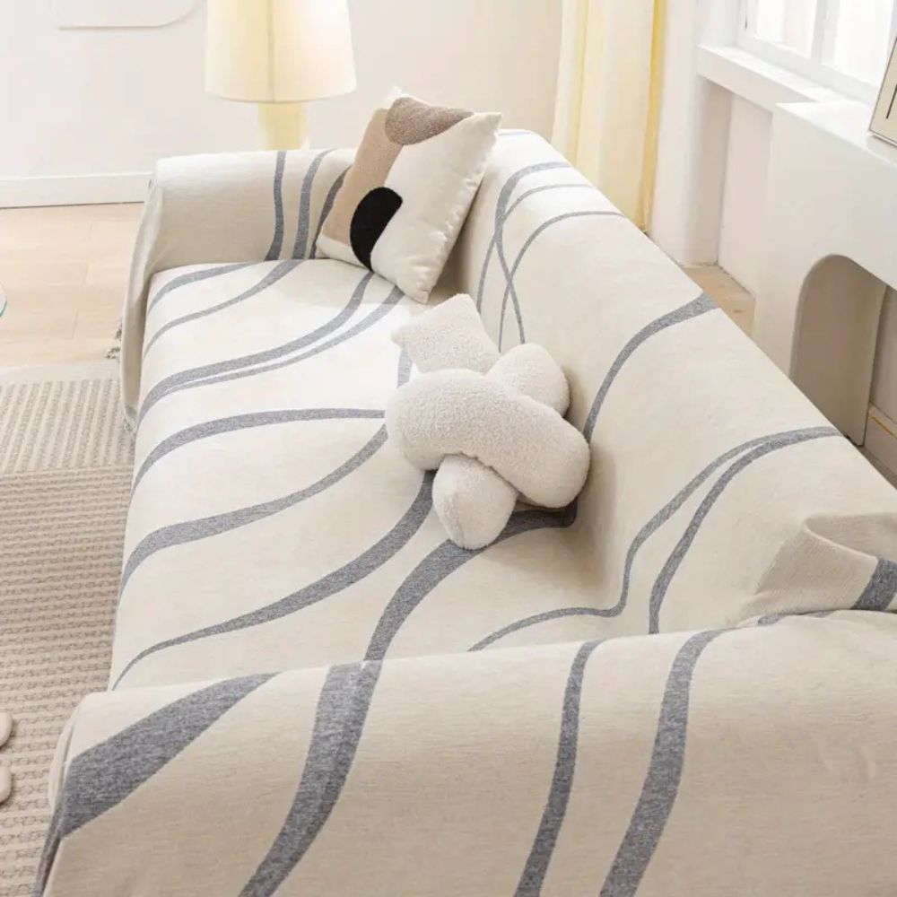 Maliben | Wave Lines Chenille Sofa Covers