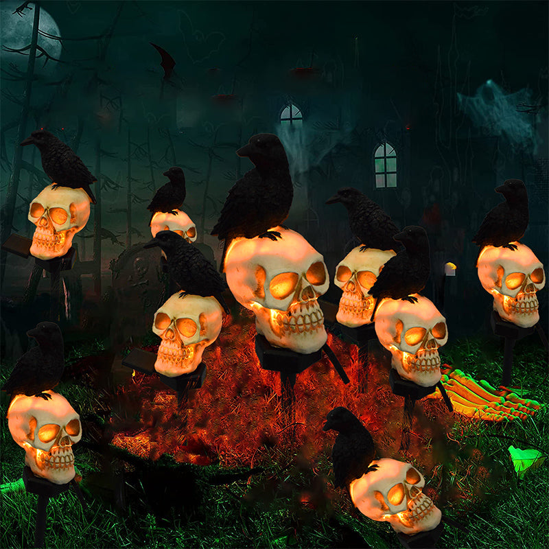 Maliben | Halloween Solar Skull Crow Decorative Lights