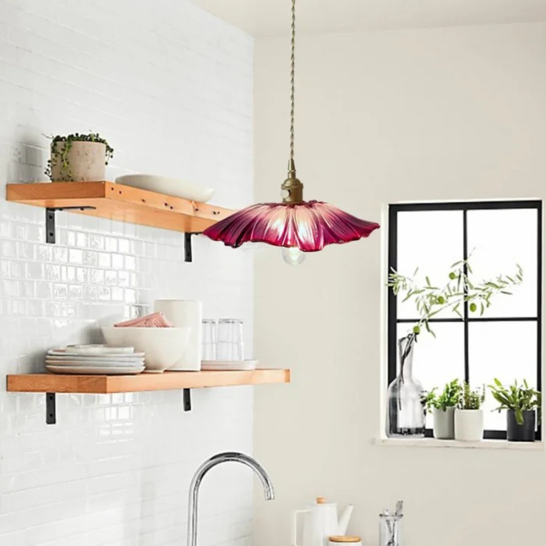 Maliben | Retro Lotus Glass Pendant Lamp