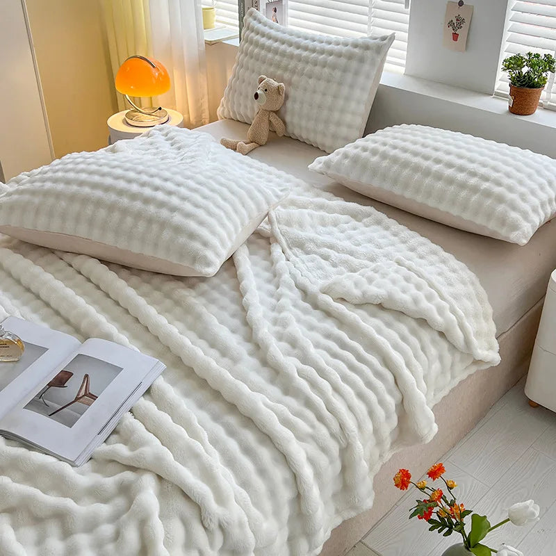 Maliben | Luxury Bubble Texture Fleece Blanket - Bubblenest