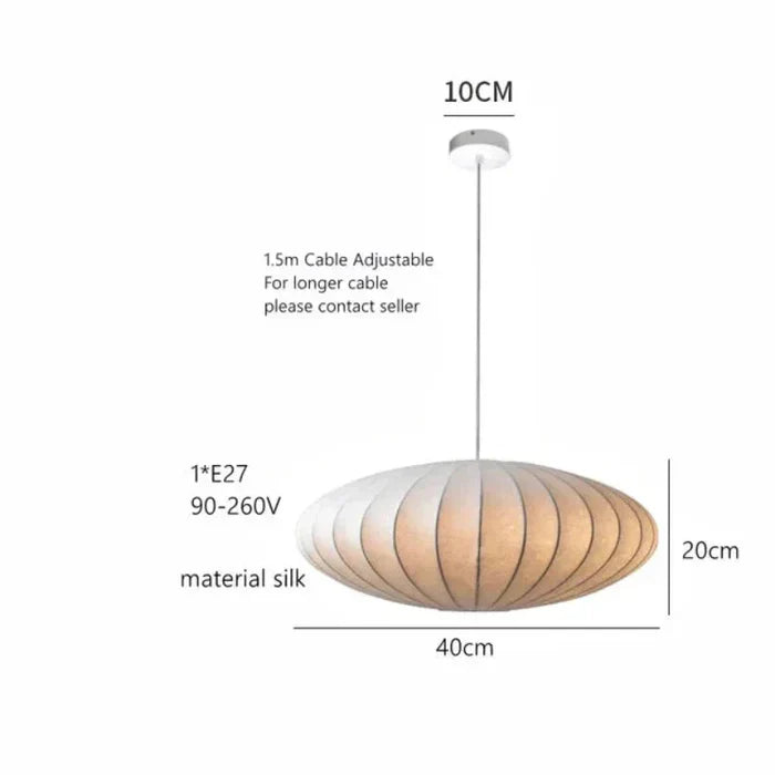 Maliben | Silkcrown - Silk Pendant Lamp With Crystals