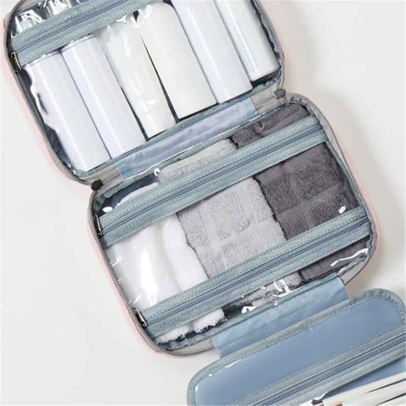 Maliben | Travelique Travel Cosmetic Organizer | Compact & Water-Repellent | With 4 Compartments & 360° Hook | For Women & Men
