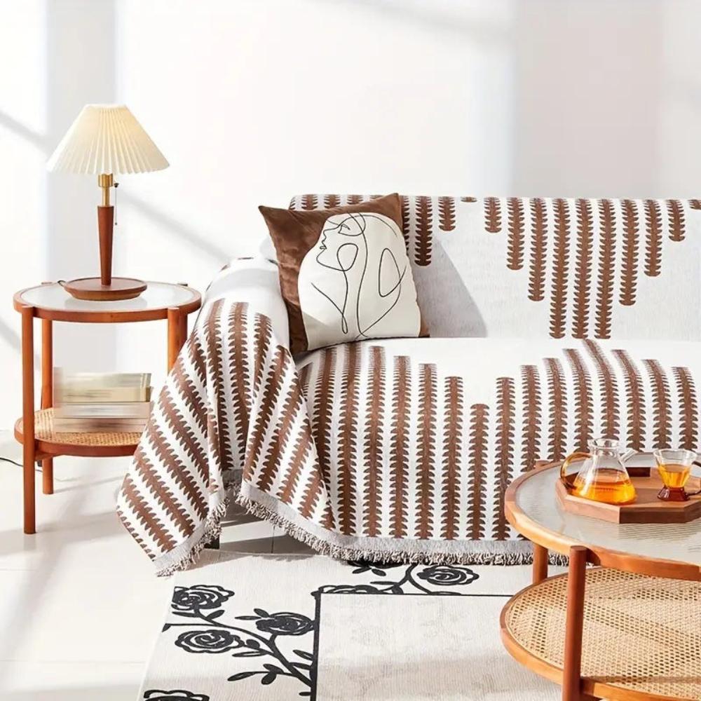 Maliben | Modern Monochrome Fern Sofa Cover