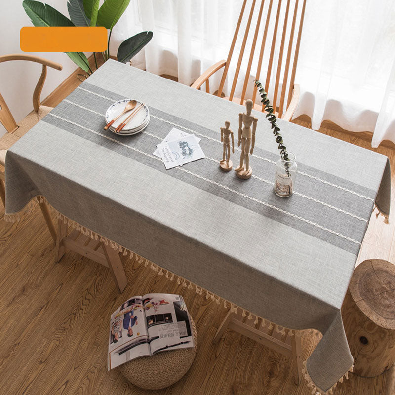 Maliben | Waterproof Oil-resistant Rectangular Tablecloth Cotton Linen Wrinkle-resistant Tablecloth for Kitchen Dining Room Buffet Party