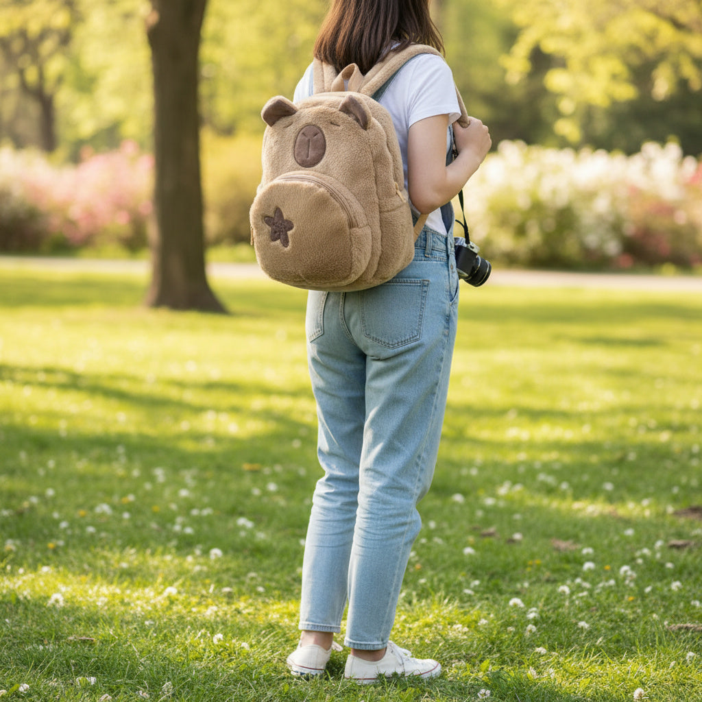 Maliben | Capybara Cute Plush Kids Backpack